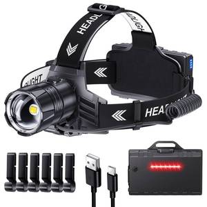 lot 8149 image: Sinvimes 99000 High Lux LED Rechargeable Headlamp, 95H Long Battery Life Head Lamp with 5 Modes & IPX7 Waterproof & Zoomable, 120° Adjustable Head Light for Adults, Outdoor, Camping, Hardhat