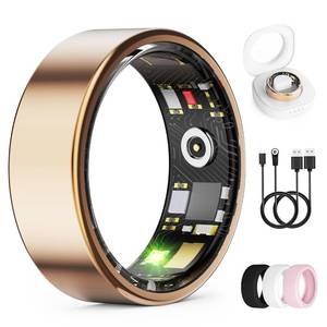 lot 8155 image: UniJethro Smart Ring for Women & Men, Health Tracker Ring with Heart Rate, Blood Oxygen,Blood Pressure, IP68 Waterproof Fitness Ring, Sleep Tracker for iPhone and Android, No APP Fee (Rose Gold, 14#)