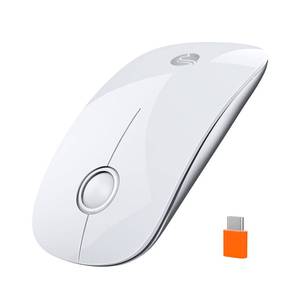 lot 8160 image: RAPIQUE R306C USB C Wireless Mouse, Type-C 2.4GHz Portable Computer Mouse, Silent Click, Ultra-Slim, 3-Speed DPI, 480 Hours Battery Life, for USB-C Laptops, MacBook, iPad, Surface Pro, MacOS - White