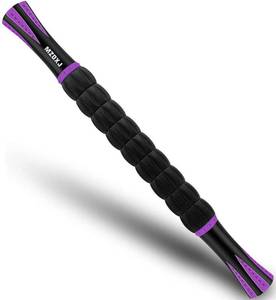 lot 8177 image: MZDXJ Muscle Roller Massage Roller Stick- Deep Tissue Fascia Blaster for Myofascial Pain Relief, Lymphatic Drainage & Body Sculpting, Handheld Physical Therapy & Recovery Tool (Purple Black-18 inch)