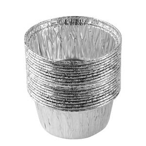 lot 8185 image: PLASTICPRO 3.5 Inch Round Ramekins Muffin Cups Tin Foil Cupcake Pans Disposable Aluminum, Freezer & Oven Safe Pack of 20