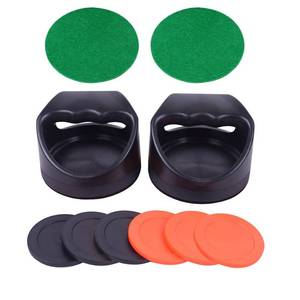lot 8196 image: Air Hockey Pushers and Air Hockey Pucks, 2 PCS Black Striker with 3 PCS Red Puck, 3 PCS Black Puck