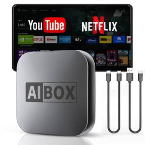 lot 8197 image: Wireless Carplay Adapter 2026 Upgrade Netflix Tiktok YouTube, Ai Box 2-in-1 for iPhone Carplay & Android Auto Stable ConnectReconnect, Plug & Play Convert Wired Carplay to Wireless Adapter