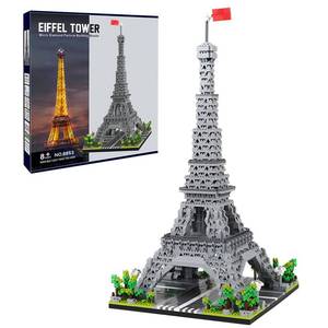 lot 8199 image: CSNRHG Paris Eiffel Tower World Famous Architectural Model Micro Building Blocks Set 3350 Pieces 3D Puzzle Toys Gifts for Kid and Adult