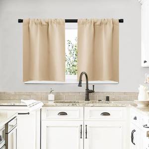 lot 8201 image: NICETOWN Blackout Room Darkening Curtains - Home Decoration Light & Noise Reducing Thermal Insulated Window Draperies with Rod Pocket Top (Biscotti Beige, Set of 2, 29 inches Wide x 20 inches Long)