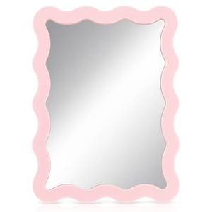 lot 8205 image: Leinuosen 1 Pcs Scalloped Magnetic Locker Mirror Small Real Glass Makeup Mirror with Magnetic Backing Cute Locker Decorations for Office Cabinet Lockers Accessories (5 x 7 Inch,Pink)