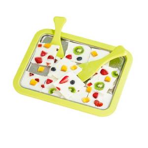 lot 8218 image: Ice Maker,Ice Cream Makers,Yogurt Countertop Machine,Stainless Steel Homemade DIY Instant Freeze Dried Cream Roll Pot with 2 Scrapers,Frozen Fruit Chocolate Strawberries Yogurt Machines
