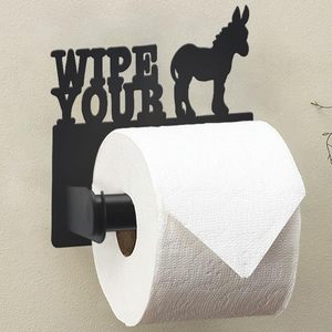 lot 8224 image: Wigag Donkey Toilet Paper Holder Wall Mounted, Bathroom Decorative Metal Toilet Paper Mega Roll Holder, Rustproof Matte Black Toilet Paper Roll Dispenser for Kitchen Washroom