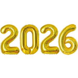 lot 8227 image: Huge Gold 2026 New Year Balloons 40 Inch 2026 Gold Mylar Foil Helium Number Balloons Christmas New Year Eve Graduation Party Decorations Supplies