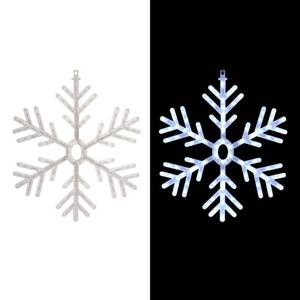 lot 11168 image: Alpine Corporation 20  x 24  Hanging Light-Up Snowflake Holiday Decoration  White