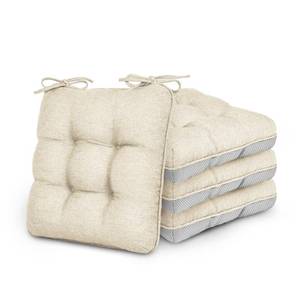 lot 13892 image: Loves cabin Memory Foam Chair Cushions Set of 4, 15.5x15.5x3.5 Indoor & Outdoor Seat Pads for Dining, Kitchen, Office, Patio Chairs - Beige