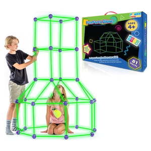 lot 13917 image: Fun Forts Glow Fort Building Kit for Kids - 81 Pack