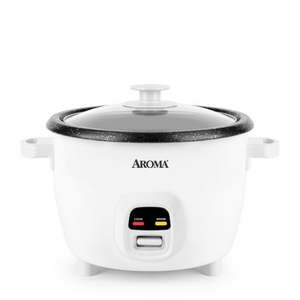 lot 13924 image: Aroma� 20-Cup Rice & Grain Cooker  8X Bonded Granite Coating  White  New
