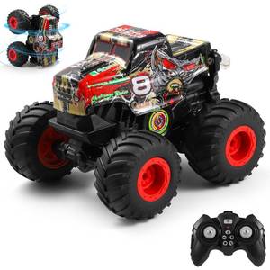 lot 13956 image: DYODYORC Remote Control Car, 2.4Ghz All Terrain Monster Truck Toys, RC Truck with Music, 3 Lighting Effects, 360 Stunt Capable, 2 Batteries Ready to Run, Toy Gifts for Boys and Girls (Red)