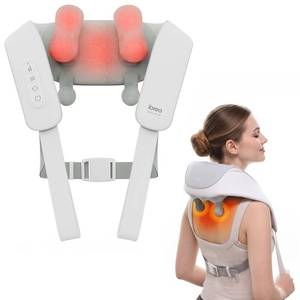 lot 13961 image: Cordless Shiatsu Neck and Back Massager with Heat, 10 Mins x 12 Uses, 3 Massage Modes & 2 Intensity Levels, 3D Kneading Deep Tissue for Pain Relief, Voice Prompt & Smart Memory, Relax for Women, Men