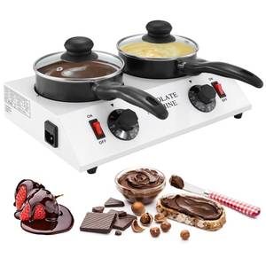 lot 13964 image: WICHEMI Chocolate Melting Pot Chocolate Warmer Chocolate Melter Chocolate Tempering Machine Pot for Home, Commercial Electric Melting for Chocolate, Butter, Cheese, Cream, Candy, Milk (Double Pots)