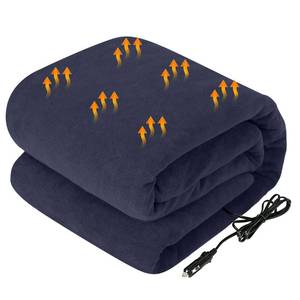 lot 13974 image: Westinghouse Heated Car Blanket with 3 Heating Levels, 4 Hours Auto Off, 12 Volt Electric Blanket for Car, Truck, SUV, RV, Portable Heated Throw for Camping, Machine Washable, 59 x 43 (Navy)