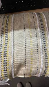lot 13984 image: Decorative Throw pillow with Yellow and Navy Pattern