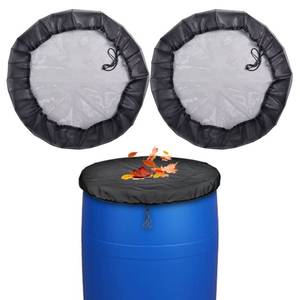 lot 14266 image: 39���� Mesh Cover for Rain Barrel with Drawstring 2 Pcs Water Collection Buckets Cover Rain Collection Barrels Netting Screen to Keep Leaves and Debris Out
