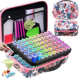 lot 14268 image: ARTDOT 120 Slots Storage Container for Diamond Art Kits for Adults,Portable Bead Storage Boxes for Diamond Painting Accessories and Tools