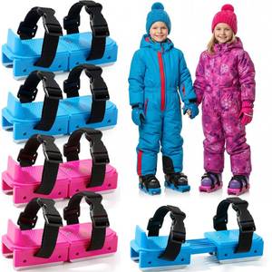 lot 14277 image: JolliLudo 2 Pair Toddler Ice Skates with Adjustable Hook & Loop Straps, Double Runner Ice Skates with Strap Fastening for Toddlers, Compact 5.7x2.4 Inch, Stability Training Skating Gear in Pink & Blue