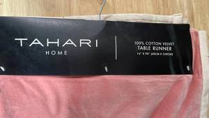 lot 14302 image: Tahari Home Cotton Velvet Table Runner Pink