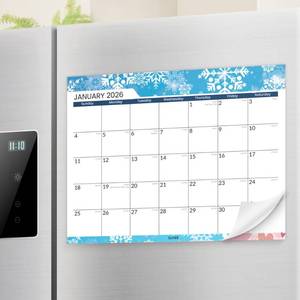 lot 14305 image: SUNEE Magnetic Calendar for Refrigerator 2026-2027 from October 2025 to June 2027, Fridge Calendar Magnet 21 Months for Family, 8.5x11 Monthly Wall Calendar, Seasonal