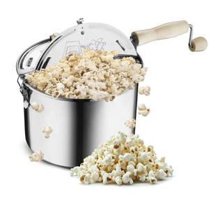 lot 15184 image: Great Northern Popcorn 6.5-Quart Stainless-Steel Stovetop Popcorn Maker