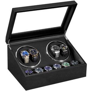 lot 15193 image: ANWBROAD Watch Winders for Automatic Watches, Automatic Watch Winder with 4 Watch Rotator and 6 Extra Storages, 4 Watch Winder with Japanese Quiet Motor, Carbon Fiber Watch Winder,UJWW012C