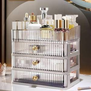 lot 15196 image: Simbuy Clear Makeup Organizer with 3 Drawers, Bathroom Organizer and Storage, Ideal for Desk and Dresser Vanity Countertop, Great for Cosmetics, Skincare, Perfume,Toiletry