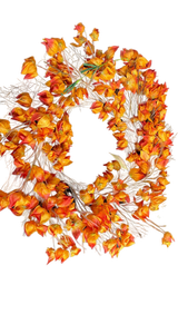 lot 15201 image: Orange Flower Fall Wreath