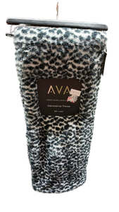 lot 15204 image: AVA Snow Leopard Print Throw Blanket 50x60 in
