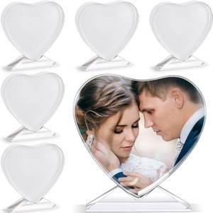 lot 15215 image: Qunclay 3 Pcs Sublimation Blanks Crystal Sublimation Canvas Blanks Decorative Heat Transfer Photo Frame Crystal Picture Frame for DIY Custom Tabletop Supplies (Heart,3.94 x 3.94 x 0.71 Inch)