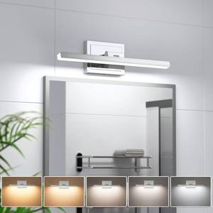 lot 15224 image: VOLISUN Modern Bathroom Vanity Light 15.7 inch, Rotatable, 12W Dimmable 5CCT Led Bathroom Light Fixture Over Mirror, Chrome Vanity Light for Bathroom Mirror Cabinets-ETL Certificated