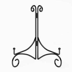lot 16308 image: HEMYLU Iron Plate Stand for Display with Folding Design, Picture Stands for Tables, 12 Inch Large Easels for Displaying for Book, Art Piece, Photo and Platter, 12���� Black