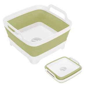 lot 16325 image: Collapsible Dish Basin, 2.4 Gallon Foldable Kitchen Sink with Drain Plug for Space-Saving Dish Washing, Vegetable & Baby Bottle Cleaning