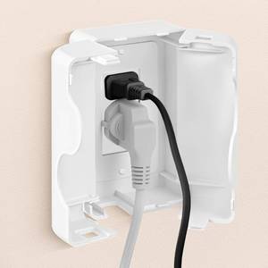 lot 16329 image: Havenso Child Proof Outlet Cover, Double Lock System, Duplex & Decorator Electrical Outlet Plates, Indoor Wall Outlet Covers Box, White, Large Interior Space