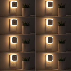 lot 16334 image: Sujeet Night Light, Night Lights Plug into Wall 8-Pack, Nightlight Plug in Night Light, Dusk to Dawn Night Lamp Led (Warm White)