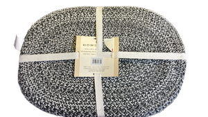 lot 16355 image: HomeCraft Black and White Cotton Placemats 4pk 13x19in