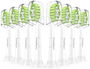 lot 16353 image: Toothbrush Replacement Heads for Philips Sonicare Diamondclean Series Click-on Electric Brush Handle, 8 Pcs, White