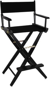 lot 1230 image: American Trails Extra-Wide Premium 30 Directors Chair Black Frame with Black Canvas, Bar Height