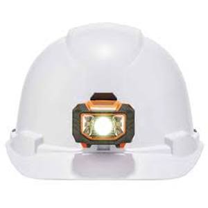 lot 1247 image: White adjustable hard hat with attachable flashlight