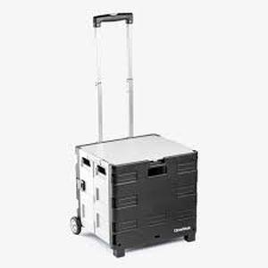 lot 1307 image: EZ Stack Folding Storage Crate with Casters