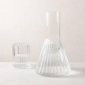 lot 6140 image: Maison de Base Ribbed Glass Carafe Set