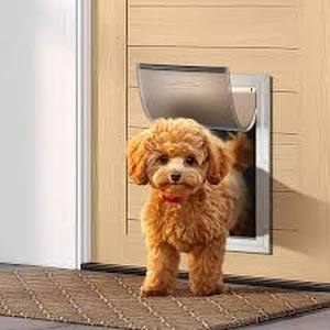 lot 7229 image: Pet Door CWM01-L White Flap Door