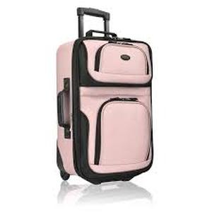lot 13925 image: U.S. Traveler Gray Canvas suit case color pink