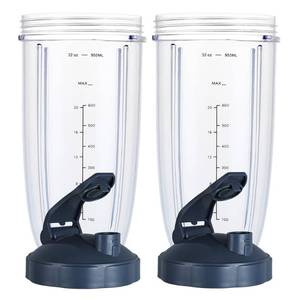 lot 1341 image: Upgrade Blender Cups Fit for Nutribullet 600w900w, Replacement Parts 32oz Cups with Flip-Top To-Go-Lids, Blender Accessories (2 Pack)
