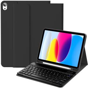 lot 2466 image: IAMKHO Keyboard Case for iPad (A16) 11th Generation 11 Inch 2025, iPad 10th Generation 10.9 Inch 2022 with Built-in Left Side Pencil Holder, Detachable Wireless Bluetooth Keyboard Case (Black-1)