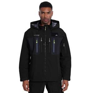 lot 2472 image: NAVIS MARINE Men��s 3L-Gore Pro-Tex Waterproof Fishing Wading Jacket �� Foul Weather Gear with Storm Hood & Pockets - Carbon, XS Orange not black