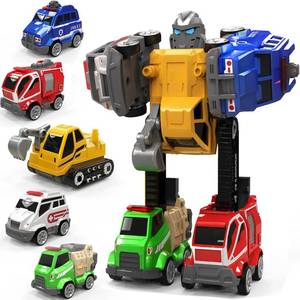 lot 2476 image: VUSUMOK Toddler Toys for Ages 2-4 Transformer Toys 5-in-1 Alloy Construction Toy Cars,Kids Educational Robot STEM Toys Pull Back Cars for 2 3 4 5 6 7 Year Old Boys Girls Birthday Ideal